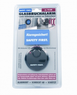 Premium Glasbruchalarm Safety First ca. 120 dB schwarz 5 Stück